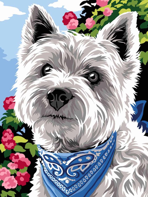 Tela Prestampata Mezzopunto West Highland Terrier Tela Prestampata Mezzopunto West Highland Terrier