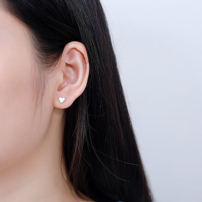 Sterling Silver Heart-Shaped Earrings