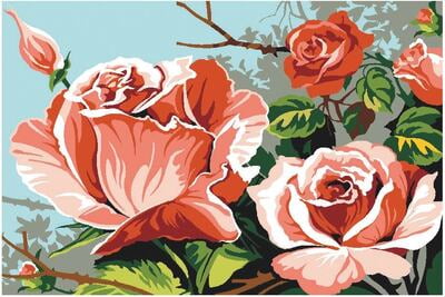 Magnifiche Rose - Quadro da ricamare a Mezzo Punto