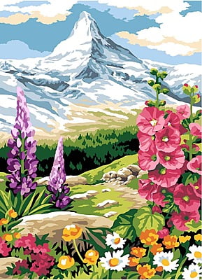 I Fiori della Montagna - Tela da ricamare a mezzopunto