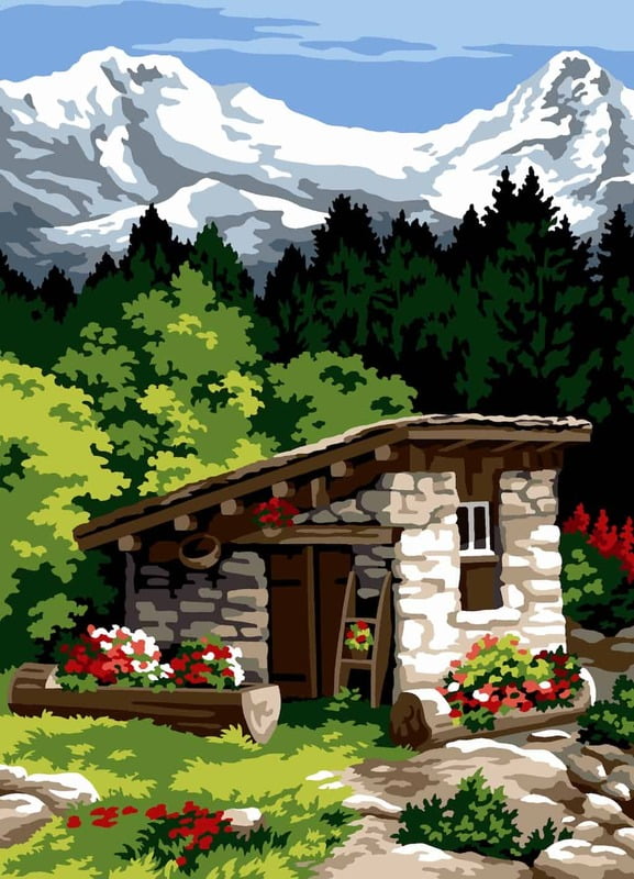 Le Petit Chalet - tela per ricamo a mezzopunto Le Petit Chalet - tela per ricamo a mezzopunto