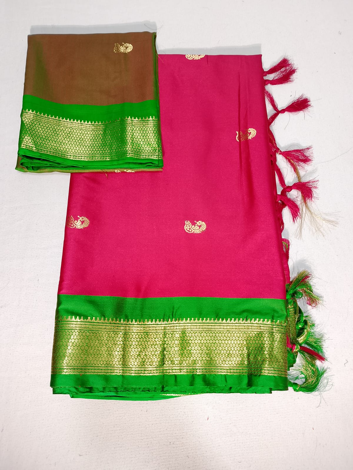 N327: Ready To Ship Beautiful Paithani Silk Saree With Unstitched Blouse
