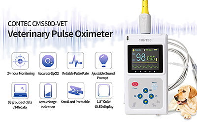 CONTEC CMS60D-VET Veterinario Pulso Veterinario Vet SPO2 Monitor de Pulso Monitor de Oído/Lengua SPO2 Sensor CONTEC CMS60D-VET Veterinario Pulso Veterinario Vet SPO2 Monitor de Pulso Monitor de Oído/Lengua SPO2 Sensor