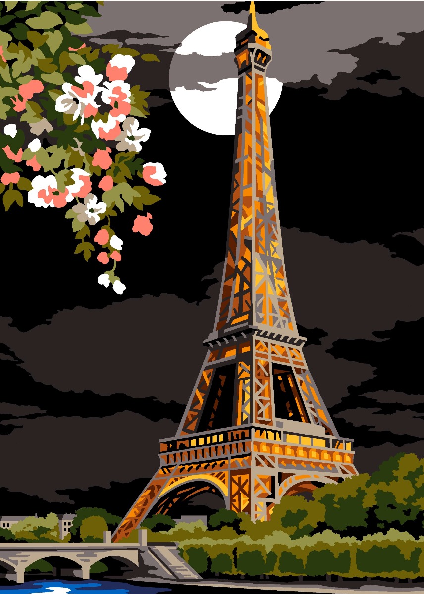 Una Notte a Parigi - da ricamare a mezzo punto Una Notte a Parigi - da ricamare a mezzo punto