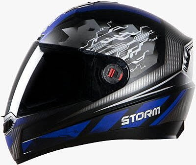 STEELBIRD SBA-1 STORM GLOSSY BLACK/BLUE C/V (L)