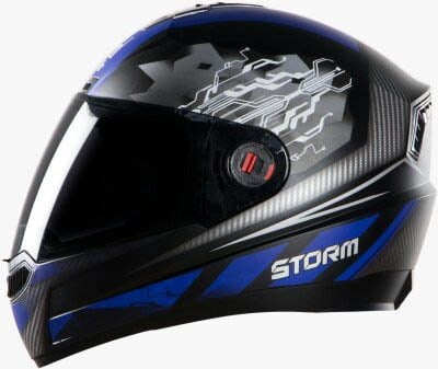 STEELBIRD SBA-1 STORM GLOSSY BLACK/BLUE C/V (L)