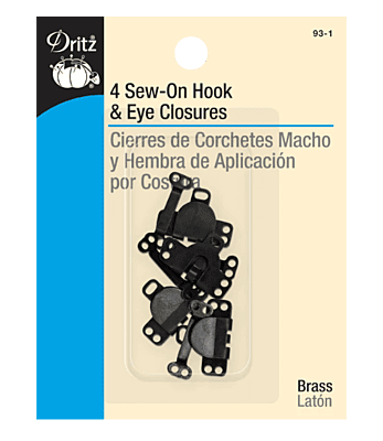 SKIRT HOOKS AND EYES BLACK - 4CT