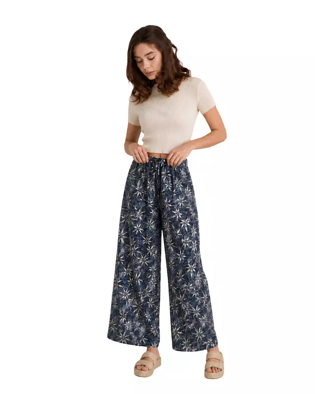 Women's Printed Wide-Leg Drawstring