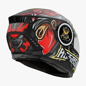 STEELBIRD SBH-40 ISS ASSASIN MATT BLACK/RED C/V 580 MM