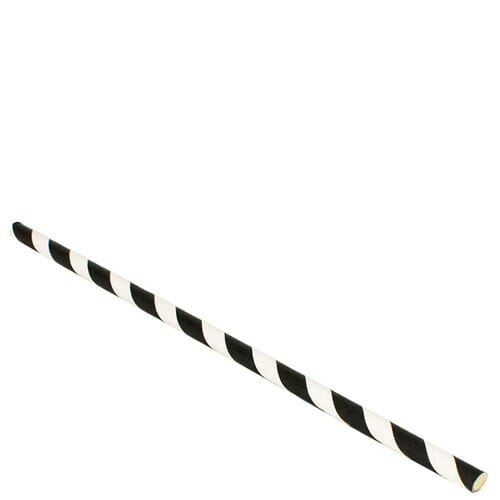 Paper Straw Black and White Stripe 205mm Ctn 2500