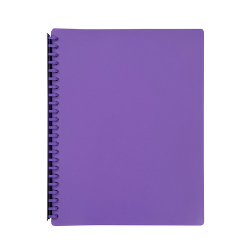 Stat Display Book A4 Refillable 20 Pocket Purple