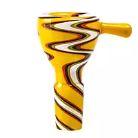 Striped WigWag Horn Bowl 14mm - Assorted Colors