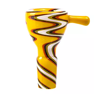 Striped WigWag Horn Bowl 14mm - Assorted Colors
