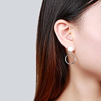 Sterling Silver Hoop-Stud Earrings