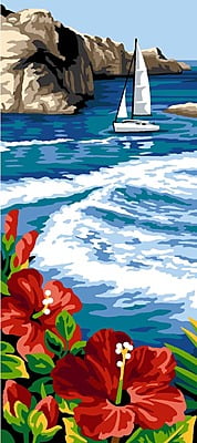 Barca a Vela - Tela per ricamo mezzopunto