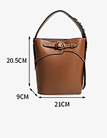 Z HAND BUCKET BAG DARK BROWN