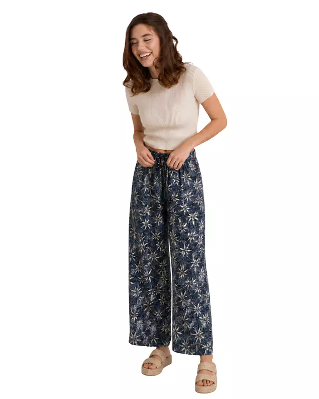 Women's Printed Wide-Leg Drawstring