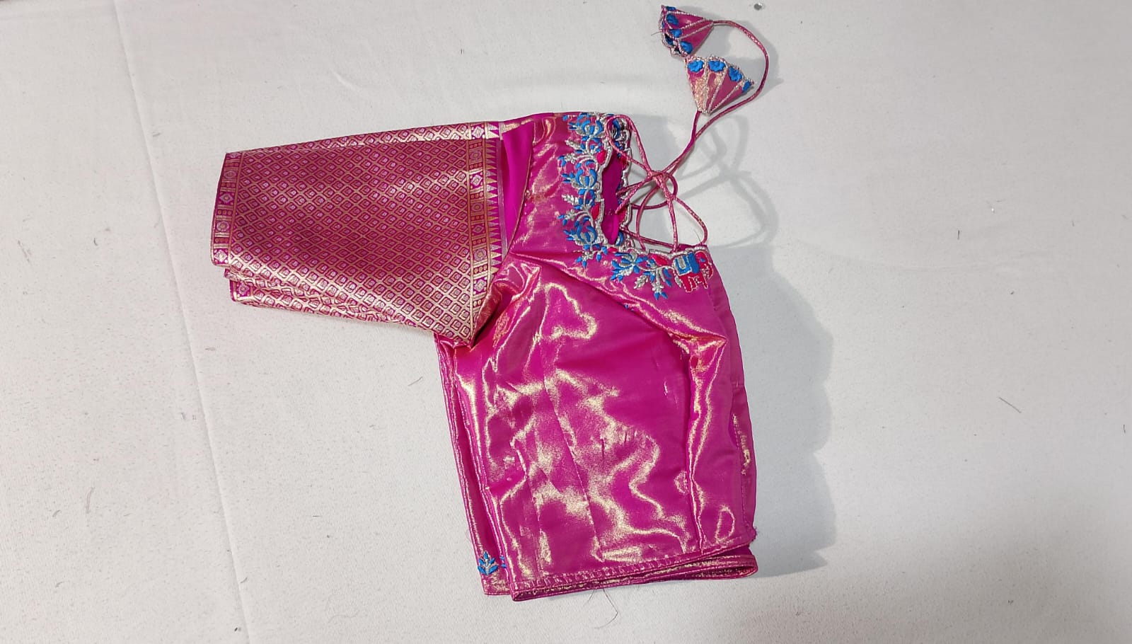 N304: Ready To Ship Beautiful Semi Kanchipattu Saree With Stitched Embroidery Work Blouse