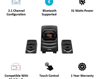 Philps Speaker 2.1 MMS2625B Philps Speaker 2.1 MMS2625B