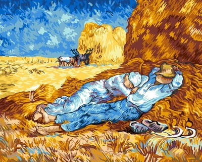 La Siesta - Quadro a mezzo punto di Van Gogh La Siesta - Quadro a mezzo punto di Van Gogh