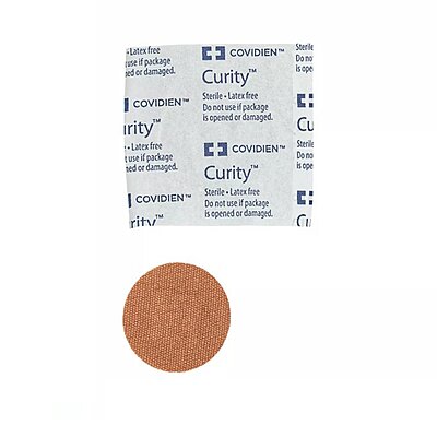 Curity™ Adhesive Spot Bandage Fabric Tan 7/8 Inch Diameter Sterile Curity™ Adhesive Spot Bandage Fabric Tan 7/8 Inch Diameter Sterile