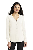 LW700 BLUSA DAMA ML PORT AUTHORITY BUTTON-FRONT