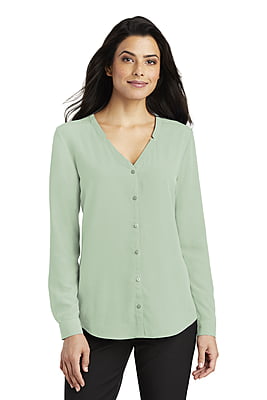 LW700 BLUSA DAMA ML PORT AUTHORITY BUTTON-FRONT