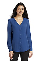LW700 BLUSA DAMA ML PORT AUTHORITY BUTTON-FRONT