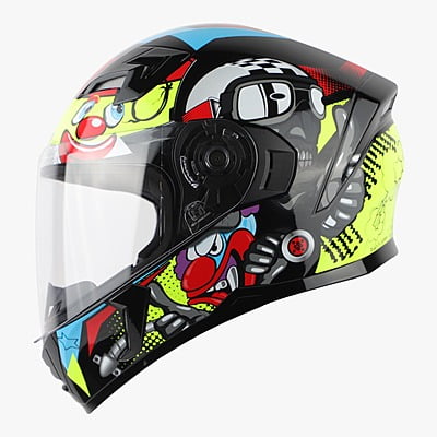 STEELBIRD SBA-21 COMIC GLOSSY BLACK/NEON C/V (M)