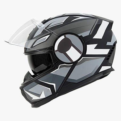 STEELBIRD SBH-40 ISS SPEED GLOSSY BLACK/GREY C/V 600 MM