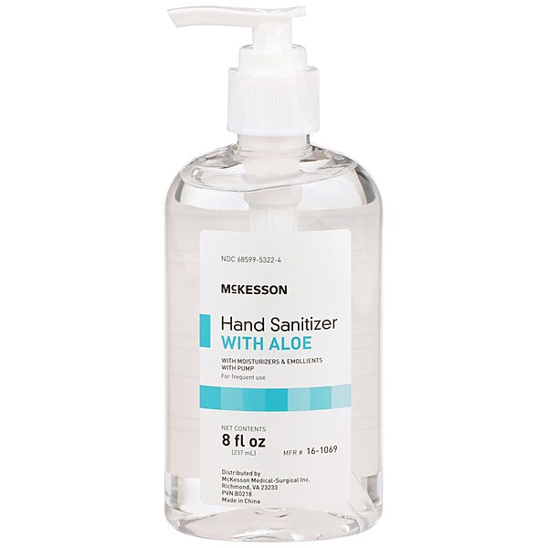 McKesson Hand Sanitizer with Aloe, 8 oz Pump Bottle (62% Ethyl Alcohol)