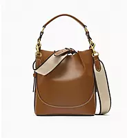ZARA DRAWSTRING CANVAS BAG BROWN