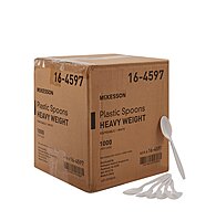McKesson Heavy Weight Spoon, White Polypropylene, Disposable, 6 Inch, CS/1000EA McKesson Heavy Weight Spoon, White Polypropylene, Disposable, 6 Inch, CS/1000EA