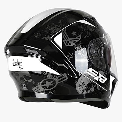 STEELBIRD SBA-21 COMBAT MATT BLACK/WHITE C/V (M)