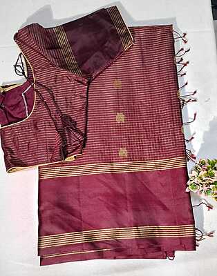 J201: Ready To Ship Beautiful Pure Kanchipattu Saree With Stitched Blouse
