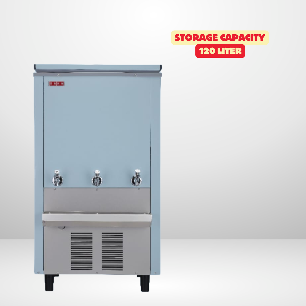 Usha SP80120NC water cooler with 120 litre storage capacity. Usha SP80120NC water cooler with 120 litre storage capacity.