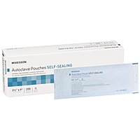 McKesson Sterilization Pouch – EO Gas / Steam, 3½ × 9 Inch, Self-Seal