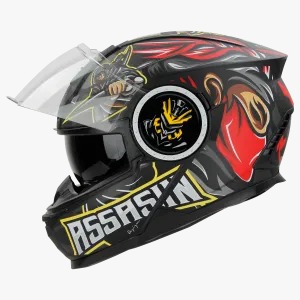 STEELBIRD SBH-40 ISS ASSASIN GLOSSY BLACK/RED C/V 580 MM