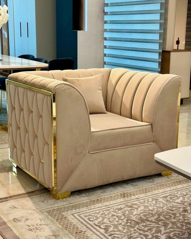 1 seater  brown chesterfield sofa