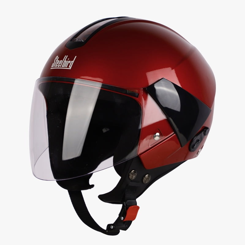 STEELBIRD SBH-5 TRIPLE NINE GLOSSY S.RED C/V 600 MM