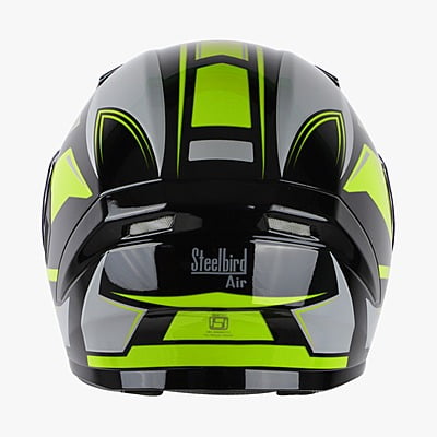 STEELBIRD SBA-21 ISS AIR CARBON GLOSSY BLACK/NEON C/V (M)