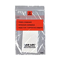 Specimen Transport Bag with Document Pouch and Absorbent Pad Lab-Loc® 6 X 9 Inch Zip Closure Biohazard Symbol / Storage Instructions NonSterile