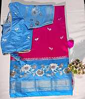 J204: Ready To Ship Beautiful Banarasi Soft Chiniya Silk Saree With Stitched Blouse J204: Ready To Ship Beautiful Banarasi Soft Chiniya Silk Saree With Stitched Blouse