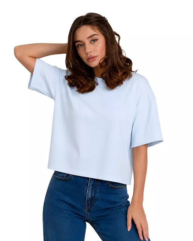 Oversized Cropped Basic T-Shirt