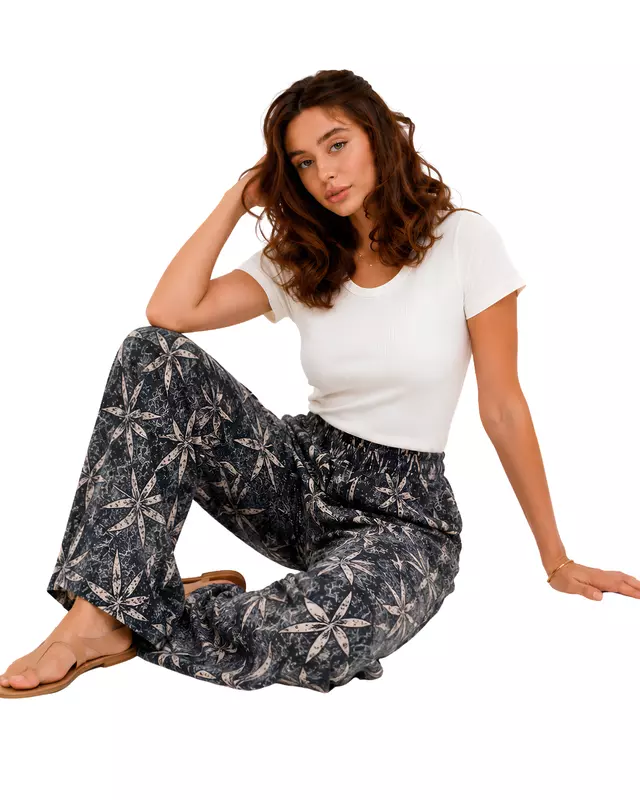 Women's Printed Wide-Leg Drawstring