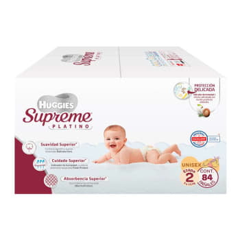 Pañales Etapa 2 Huggies Supreme Platino 84 pzas Pañales Etapa 2 Huggies Supreme Platino 84 pzas