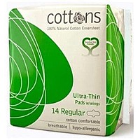 Cottons Organic Ultra Thin Pads Wings Regular 14S