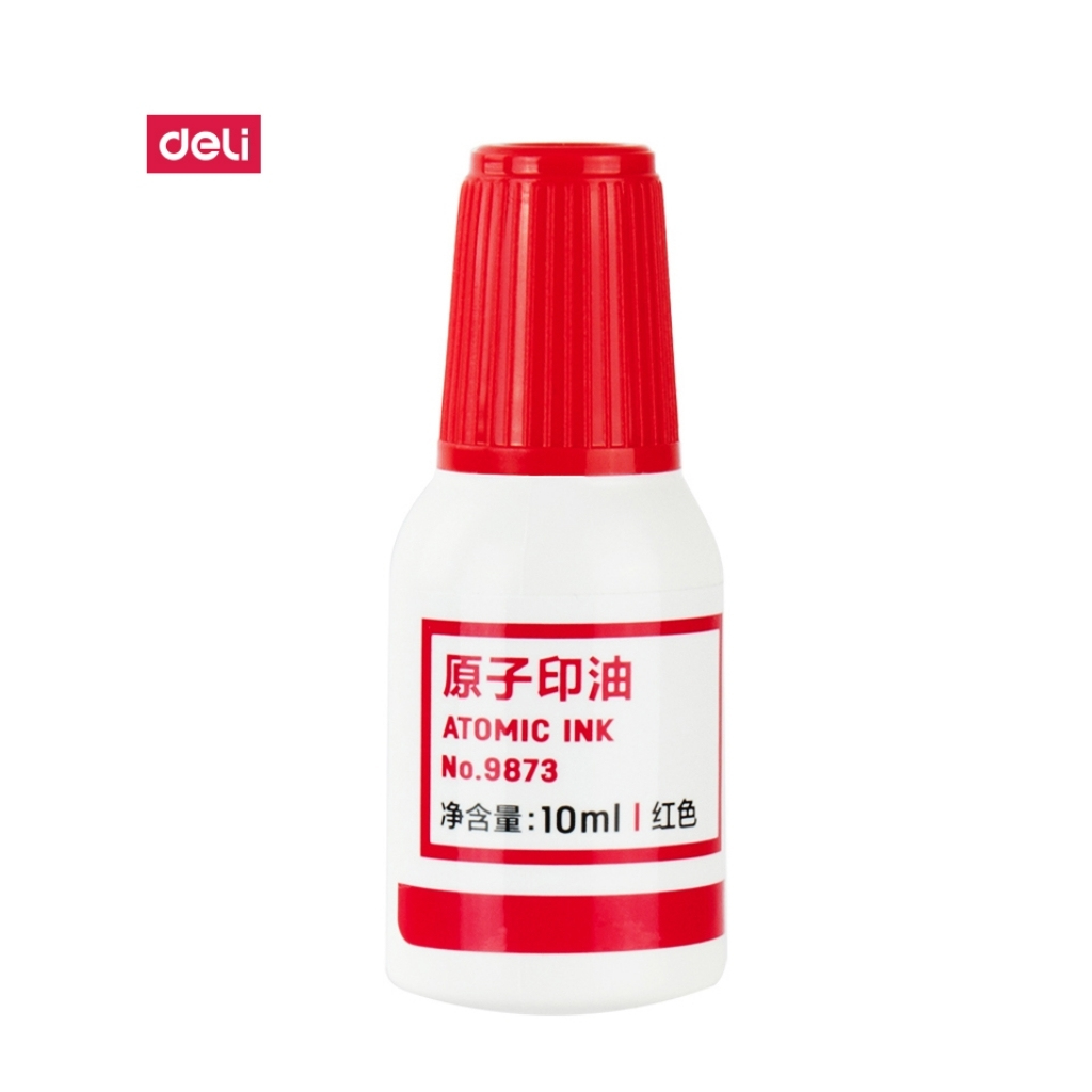 DELI 9873 STAMP PAD INK 10ML RED