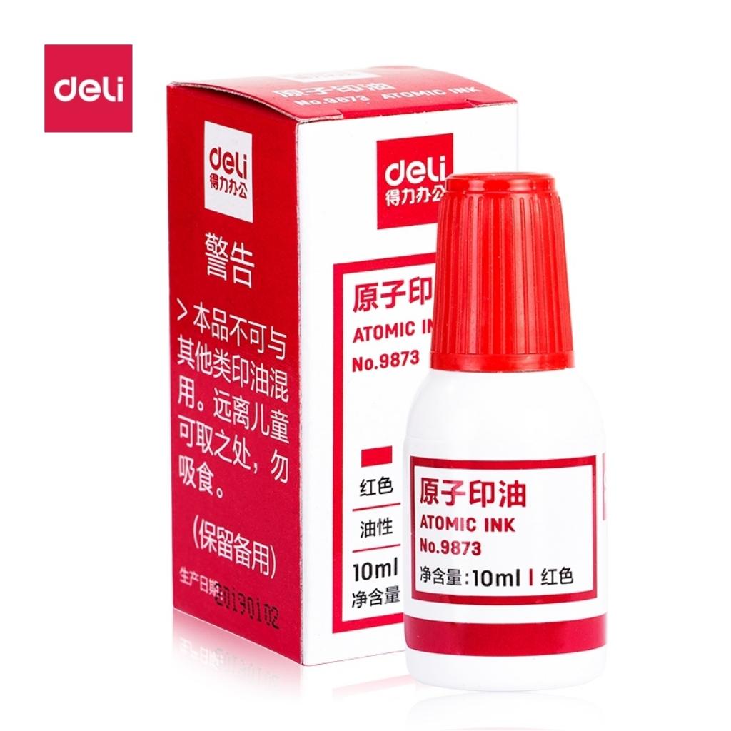 DELI 9873 STAMP PAD INK 10ML RED