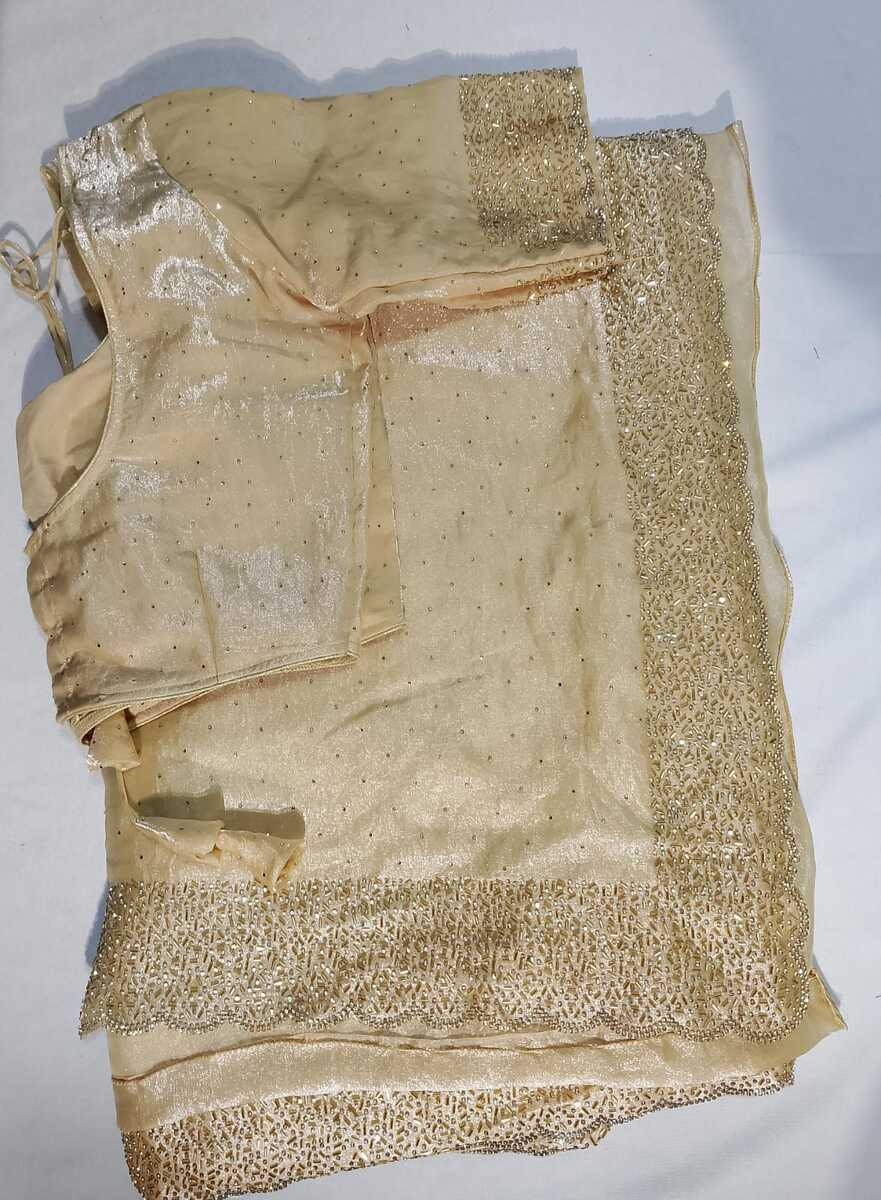 J328: Ready To Ship Beautiful Space Silk Saree With Stitched Blouse